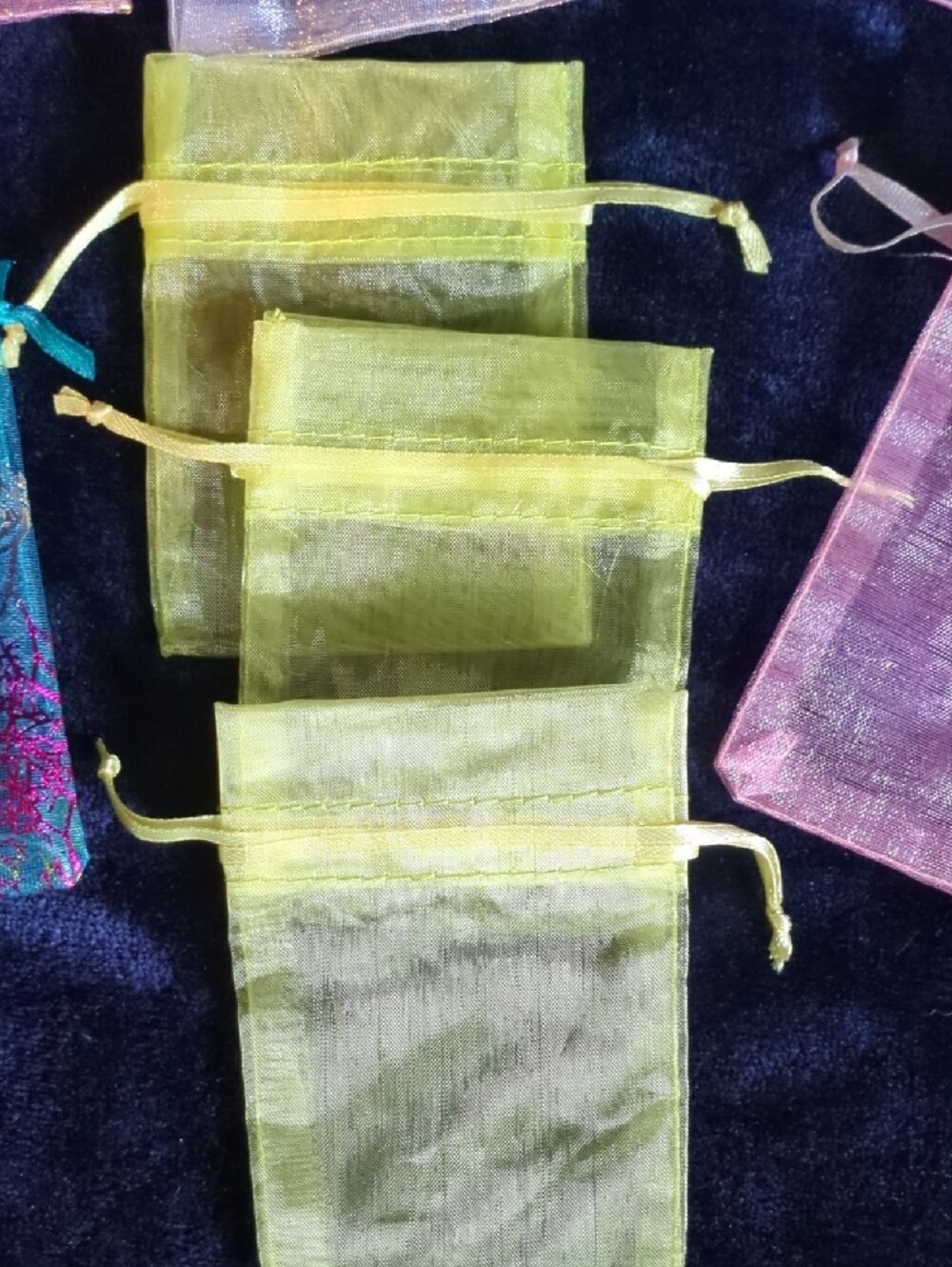9 Assorted Sheer Organization Drawstring Gift Bags - Multi-Color - Picture 7 of 8